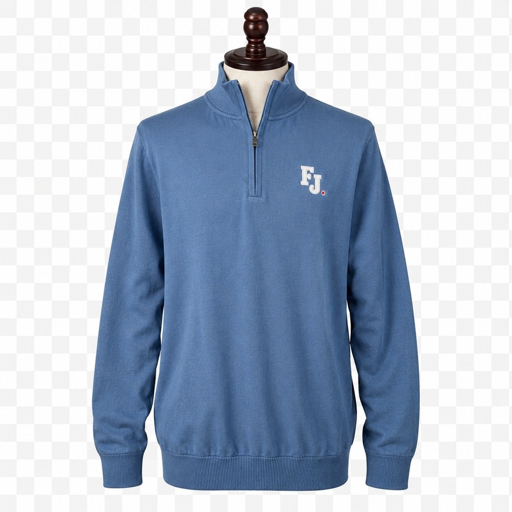 FootJoy Logo Golfcore Quarter Zip Sweater Mens XL Tall Blue Cotton Preppy